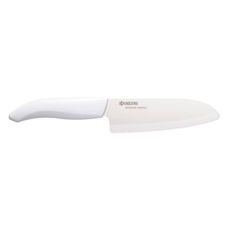 KYOCERA ceramic peeling knife with white handle and blade, ideal for precise kitchen peeling and cutting tasks.