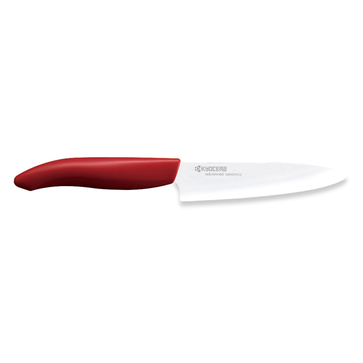 KYOCERA ceramic knife GEN RED in vibrant red with a sleek handle, ideal for precise slicing and cutting in the kitchen.