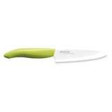 KYOCERA GEN GREEN ceramic knife with a vibrant green handle, showcasing its sharp, durable ceramic blade for precise cutting.