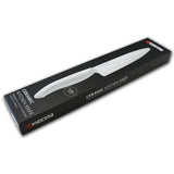 KYOCERA ceramic peeling knife with white handle and sharp blade, ideal for precise kitchen peeling tasks.