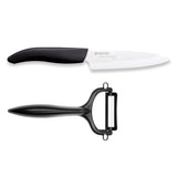 KYOCERA ceramic knife starter set with two sharp, lightweight ceramic knives for precise slicing and professional kitchen use.