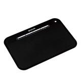 Black KYOCERA flexible cutting mat, 37 x 25 cm, designed for safe and precise food preparation and slicing.