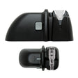 KYOCERA black plastic diamond knife sharpener showing a compact rectangular design with sharpening slots