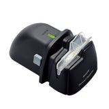 KYOCERA black plastic Diamant-Messerschärfer, kitchen knife sharpener with diamond abrasive surface.