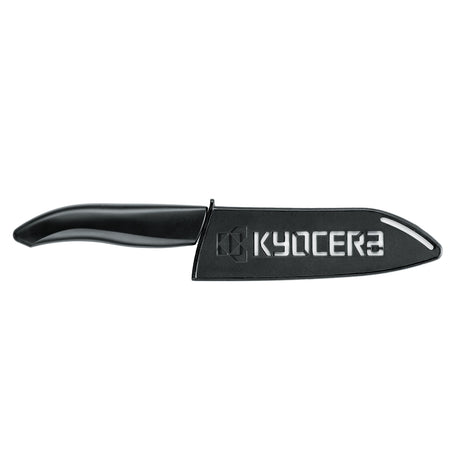 Black KYOCERA knife protector for blades up to 11 cm, designed to safely cover and protect knife edges.