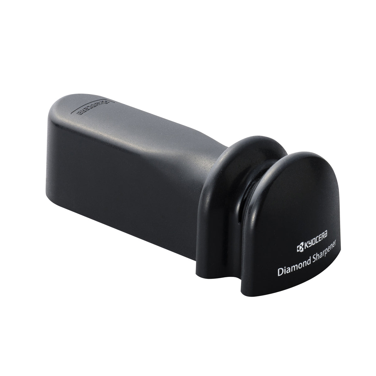 KYOCERA ceramic and steel knife sharpener with ergonomic handle for precise edge sharpening.