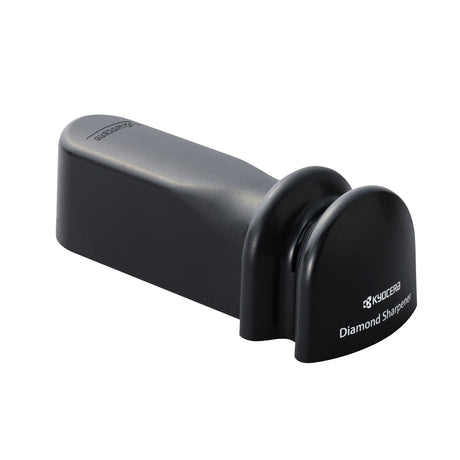 KYOCERA ceramic and steel knife sharpener with ergonomic handle for precise edge sharpening.