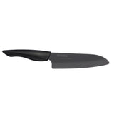KYOCERA black ceramic knife SHIN with sleek handle and sharp blade, ideal for precise slicing and cutting in the kitchen.