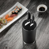 KYOCERA Messerblock with 2 GEN knives and soft-touch handle, sleek kitchen knife storage block with stainless steel blades