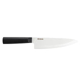 KYOCERA ceramic kitchen knife with black handle and white blade, designed for precision cutting and durability.