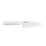 KYOCERA white ceramic knife with a sleek handle, ideal for precise slicing and cutting in the kitchen.