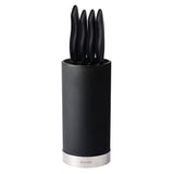KYOCERA knife block with four SHIN knives and soft-touch handle, showcasing a sleek black kitchen knife storage set.