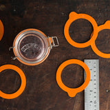 Set of six KILNER Einkochringe for preserving jars, 0.125 L, durable metal sealing rings for homemade jams and preserves.