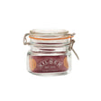 Clear KILNER Clip Square canning jar with metal clip lid, perfect for preserving and storing food in a durable glass jar.
