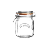 KILNER clear Clip Square canning jar with metal clip lid for preserving foods and storing dry goods.