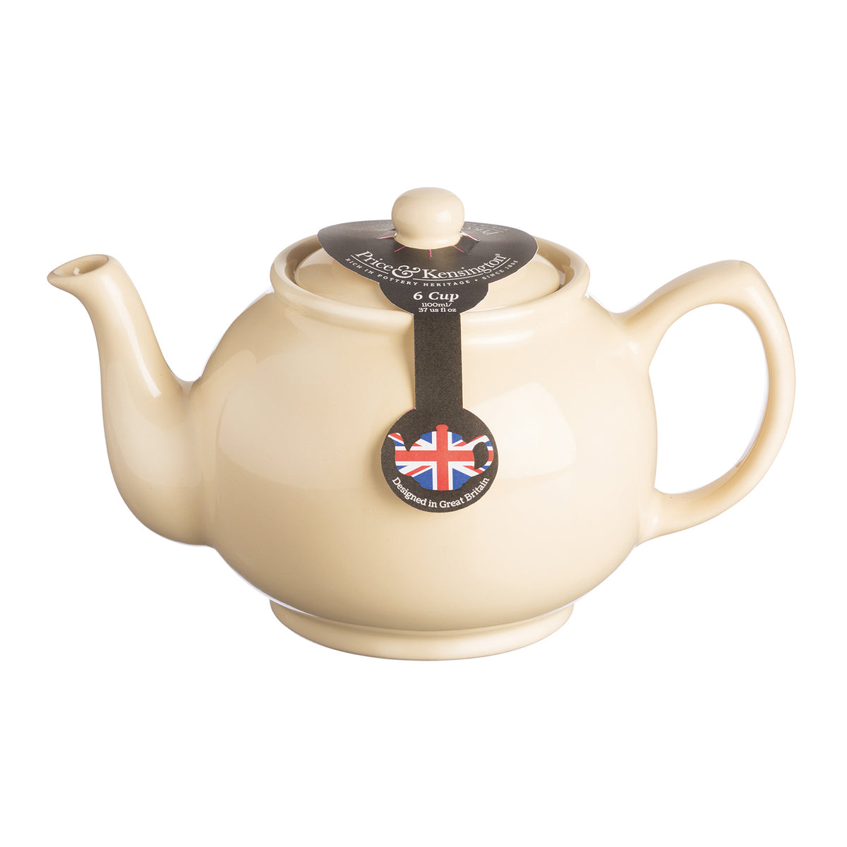 Cream-colored P & K Teekanne teapot with a classic design, featuring a smooth finish and elegant shape.