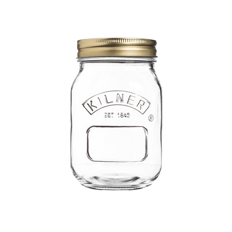 KILNER clear screw-top canning jar for preserving food, with a glass body and metal screw lid