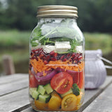 Clear 1L Kilner screw jar, glass preserving jar with metal screw lid for canning and storage.