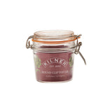 KILNER clear clip round canning jar with metal lid for preserving fruits and vegetables, made of durable glass.