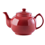 Red P & K Kensington teapot with 10 cups, traditional design, perfect for tea service, front view showing spout and handle.