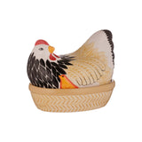 Colorful MASON CASH ceramic chicken figurine, detailed and vibrant, showcasing a traditional ceramic hen for home decor.