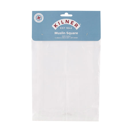 White KILNER Einkochtücher, 50 x 50 cm, made of absorbent fabric for preserving and sealing jars during canning.