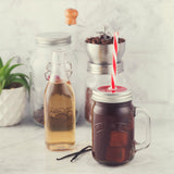 KILNER CLIP SQUARE glass canning jar in clear, with metal clip lid for preserving and storing food.