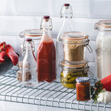 KILNER CLIP SQUARE glass canning jar in clear with metal clip lid, used for preserving and storing food.