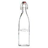 Clear KILNER Clip Square canning jar with metal clip lid, perfect for preserving fruits and vegetables.