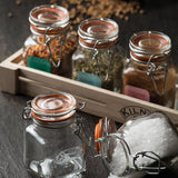 KILNER Klar Clip Square Einkochglas, glass jar with clip lid for preserving and storing food, transparent and square-shaped.