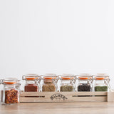 Clear Kilner Clip Square jar for preserving and storing food, featuring a secure clip lid and transparent glass body.
