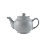 Gray P & K Price & Kensington teapot with a classic design, made of ceramic, featuring a round body and curved handle.
