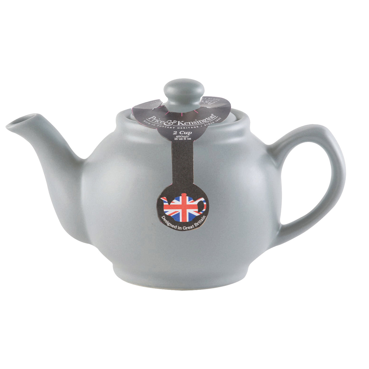 Gray P & K Teekanne teapot with a classic design, featuring a smooth surface and a sturdy handle.