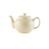 Cream-colored P & K Teekanne teapot with matching 2 cups, elegant design for serving tea in a stylish setting.