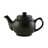 Black P & K Price & Kensington teapot with a classic design, featuring a smooth black finish and curved handle.