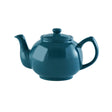P & K Price & Kensington Teekanne in petrol blue with a classic ceramic teapot design and a glossy finish.