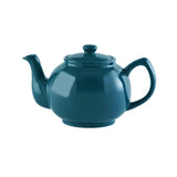 P & K Price & Kensington Teekanne in petrol blue with a classic ceramic teapot design and a glossy finish.