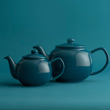 Price & Kensington Teekanne in petrol color, ceramic teapot with a smooth finish and classic design for brewing tea.
