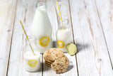 KILNER glass milk bottle with a clear, cylindrical design and screw-top lid, suitable for storing and serving milk.