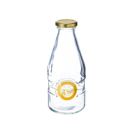KILNER glass milk bottle with a clear, cylindrical design and screw-top lid, ideal for storing and serving milk.