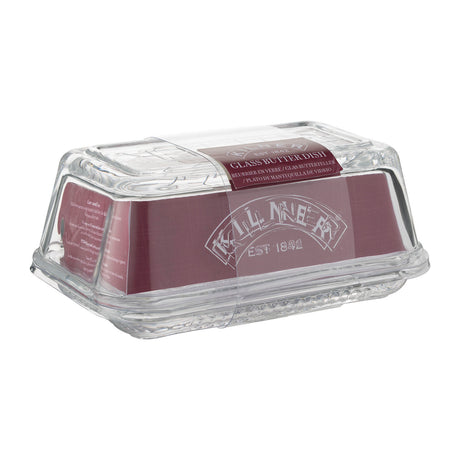 KILNER butterglocke in clear glass, 250g, with a lid and butter inside, showcasing elegant design for serving butter.