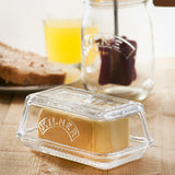 KILNER butterglocke, clear glass butter keeper with 250g capacity, designed to protect and serve butter elegantly.