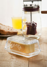 KILNER butterglocke in clear glass, 250g capacity, showcasing a butter dish with lid for storing and serving butter.