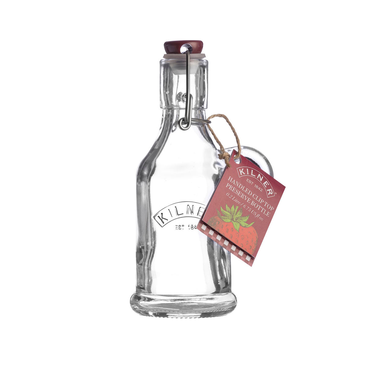 Clear 200 ml KILNER Einkochflasche with metal lid, ideal for preserving homemade jams and preserves.