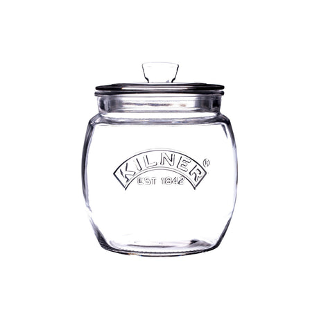 KILNER universal storage jar with screw-top lid, clear glass container for food storage and pantry organization.