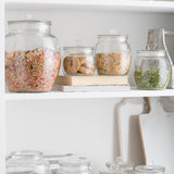 KILNER universal storage jar with clear glass body and metal screw lid, ideal for kitchen pantry organization.