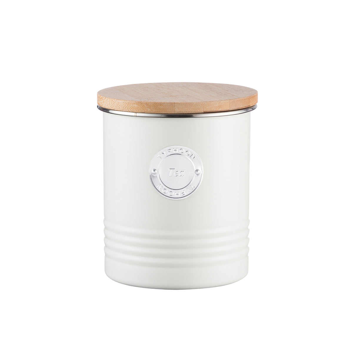 TYPHOON Vorratsbehälter in pastellcreme with a clear lid, designed for kitchen storage and organization.