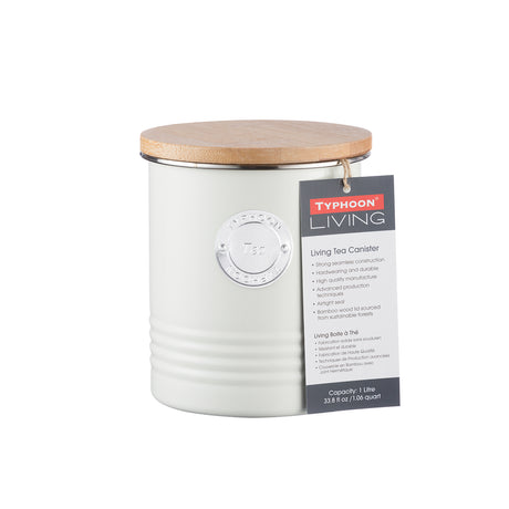 TYPHOON Vorratsbehälter in pastellcreme with transparent lid, used for storing dry food or kitchen essentials.
