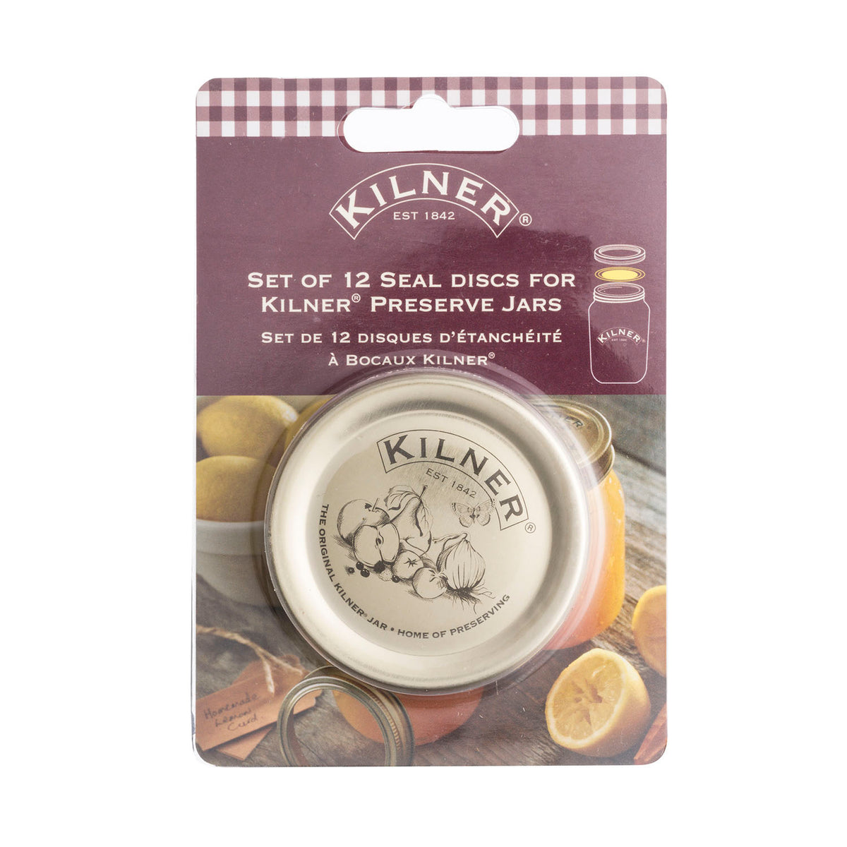 Set of 12 KILNER metal Einkoch-Vakuumdichtung seals for preserving jars, designed for secure vacuum sealing in canning.
