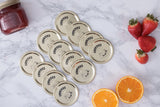 KILNER Einkoch-Vakuumdichtung set with 12 durable metal lids for preserving jars and vacuum sealing.